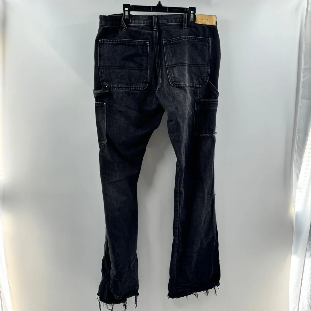 mnml Men’s Black Patchwork Straight Fit Jeans Size 31